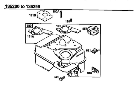 Part Location Diagram of 498156 Briggs and Stratton Cap-fuel Tank